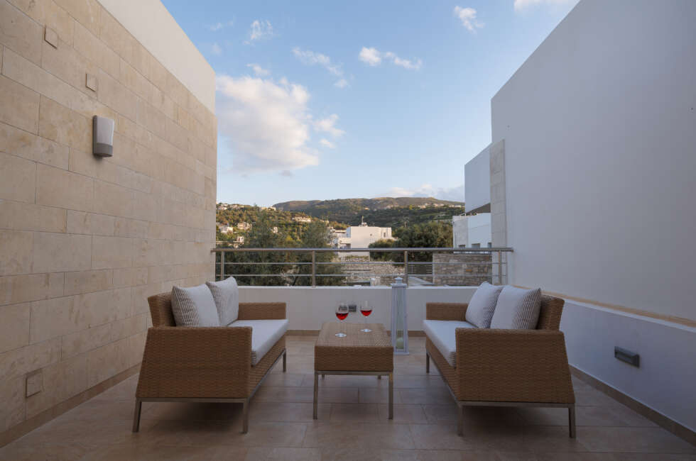 The perfect spot for an evening glass of wine, while enjoying the Cretan breathtaking view.